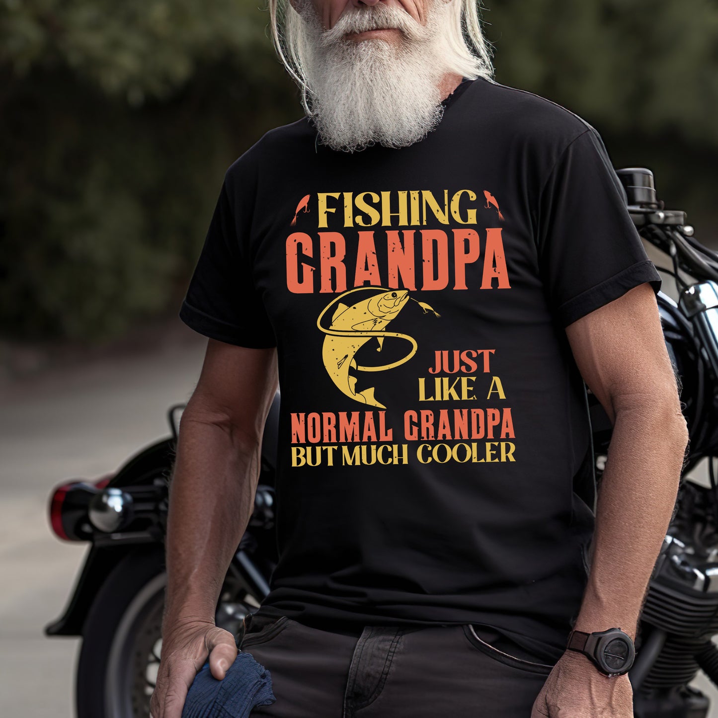 Fishing Grandpa Just Like a Normal Grandpa But Much Cooler T-Shirt - Funny Fisherman Gift Tee