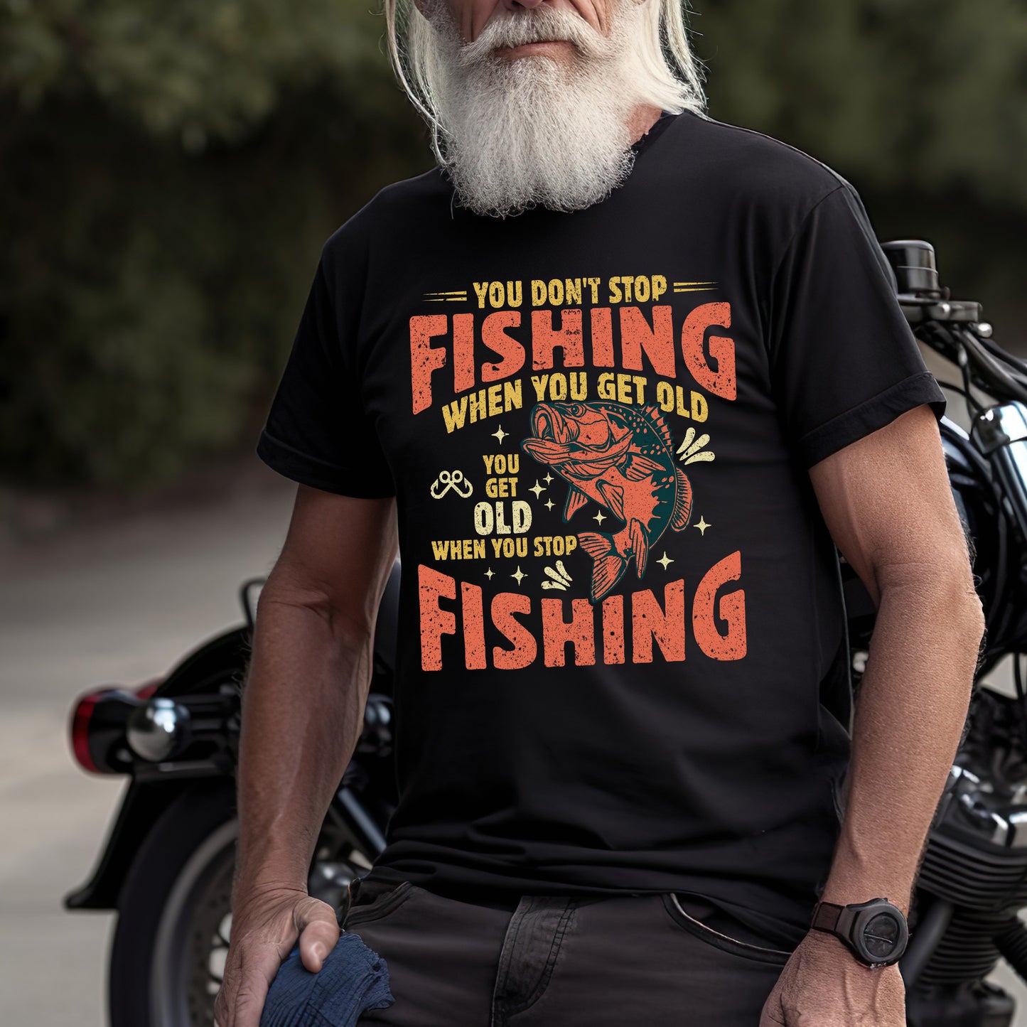 You Don't Stop Fishing When You Get Old T-Shirt - Funny Fishing Gift for Fishermen