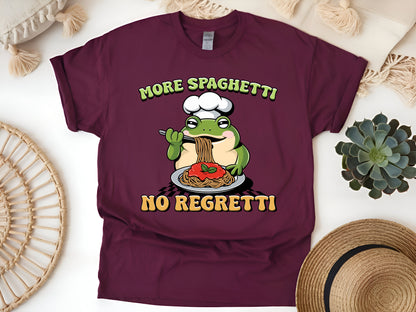 More Spaghetti No Regretti Shirt - Funny Frog Pasta Lover Tee