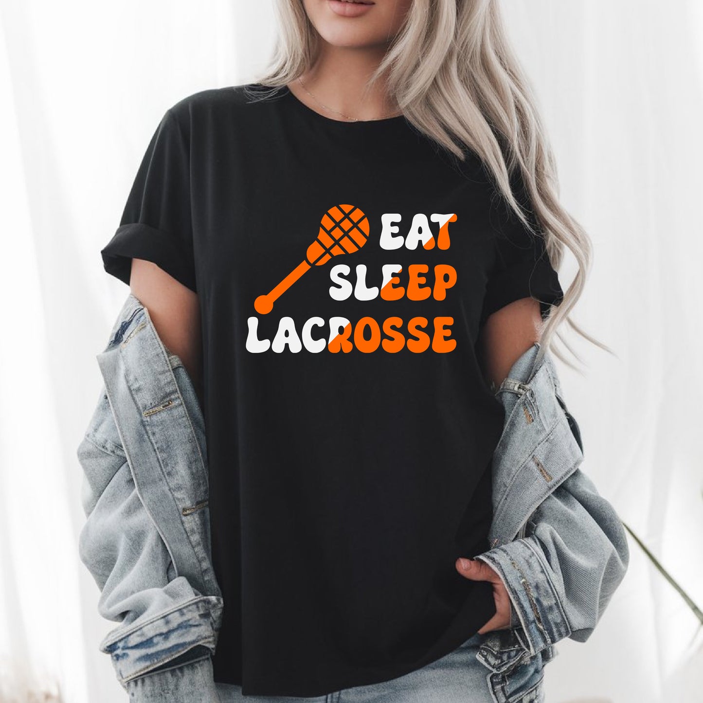 Eat Sleep Lacrosse T-Shirt – Funny Lax Player Tee, Cool Gift for Lacrosse Fans & Athletes, Unisex Sports Shirt for Game Day