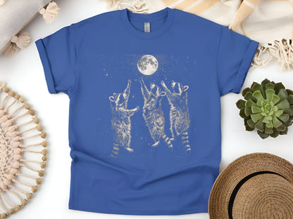 Three Raccoons Howling at the Moon T-Shirt, Funny Raccoon Shirt