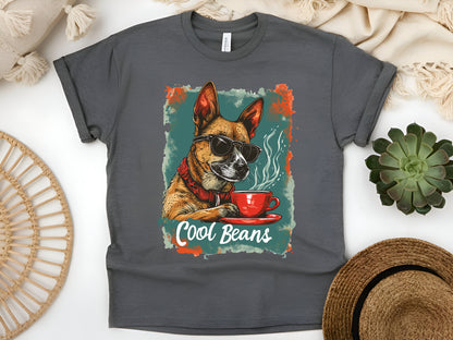 Dog Coffee Beans T-Shirt - Funny Coffee Lover Tee - Cute Dog & Caffeine Gift Unisex Shirt