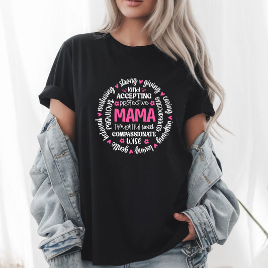 MAMA Unisex Tee - Thoughtful Gift for Mom, Mother's Day, Birthday, Printed in USA