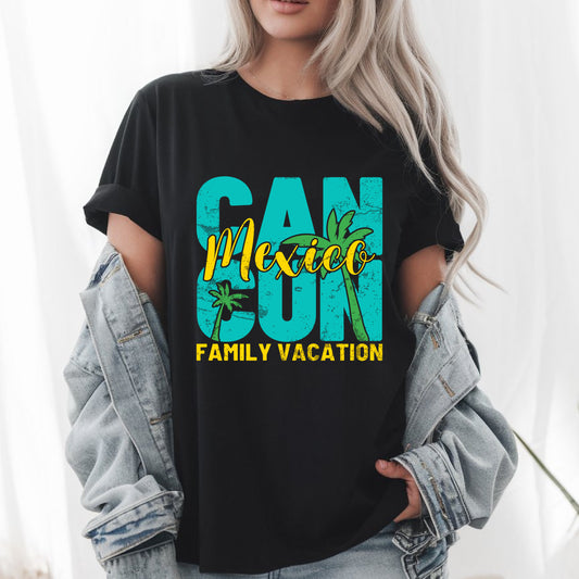 Cancun Mexico Family Vacation T-Shirt - Matching Beach Trip Tee