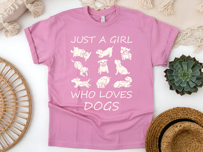 Just A Girl Who Loves Dogs Cute Puppy Lover Unisex T-Shirt, Gift For Her