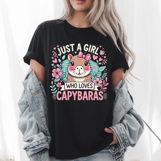 Just a Girl Who Loves Capybaras Cute Kawaii Rodent Animal Lover T-Shirt