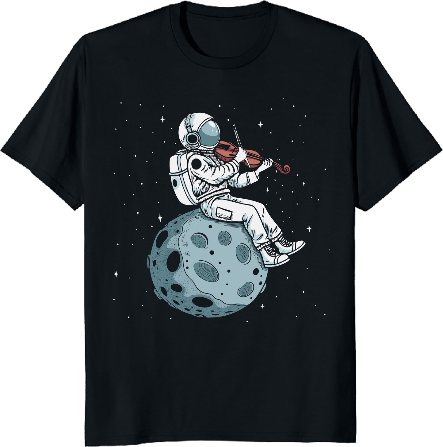 Astronaut Playing Violin in Space T-Shirt – Cosmic Music Lover Tee – Sci-Fi Galaxy Orchestra Gift