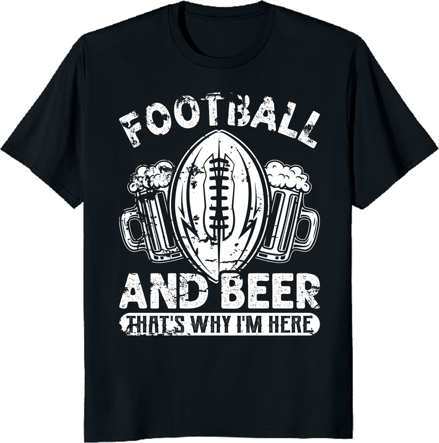 American Football and Beer - That's Why I'm Here Unisex Tee - Super Bowl 2025 T-Shirt