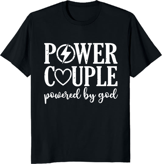 Beautiful Valentines Day design for Christian. Power Couple Christian Couples Matching Valentines Day Tee