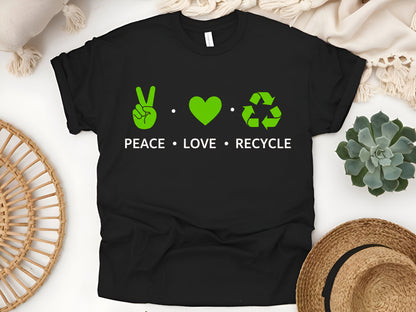 Peace Love Recycle – Earth Day Eco-Friendly T-Shirt