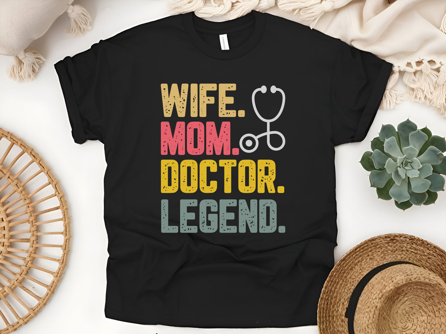 Wife Mom Doctor Legend T-Shirt - Funny Gift for Doctors & Moms