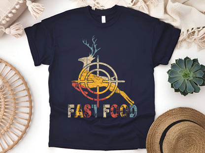 Fast Food Deer Hunter T-Shirt – Funny Hunting Tee for Bow & Rifle Hunters