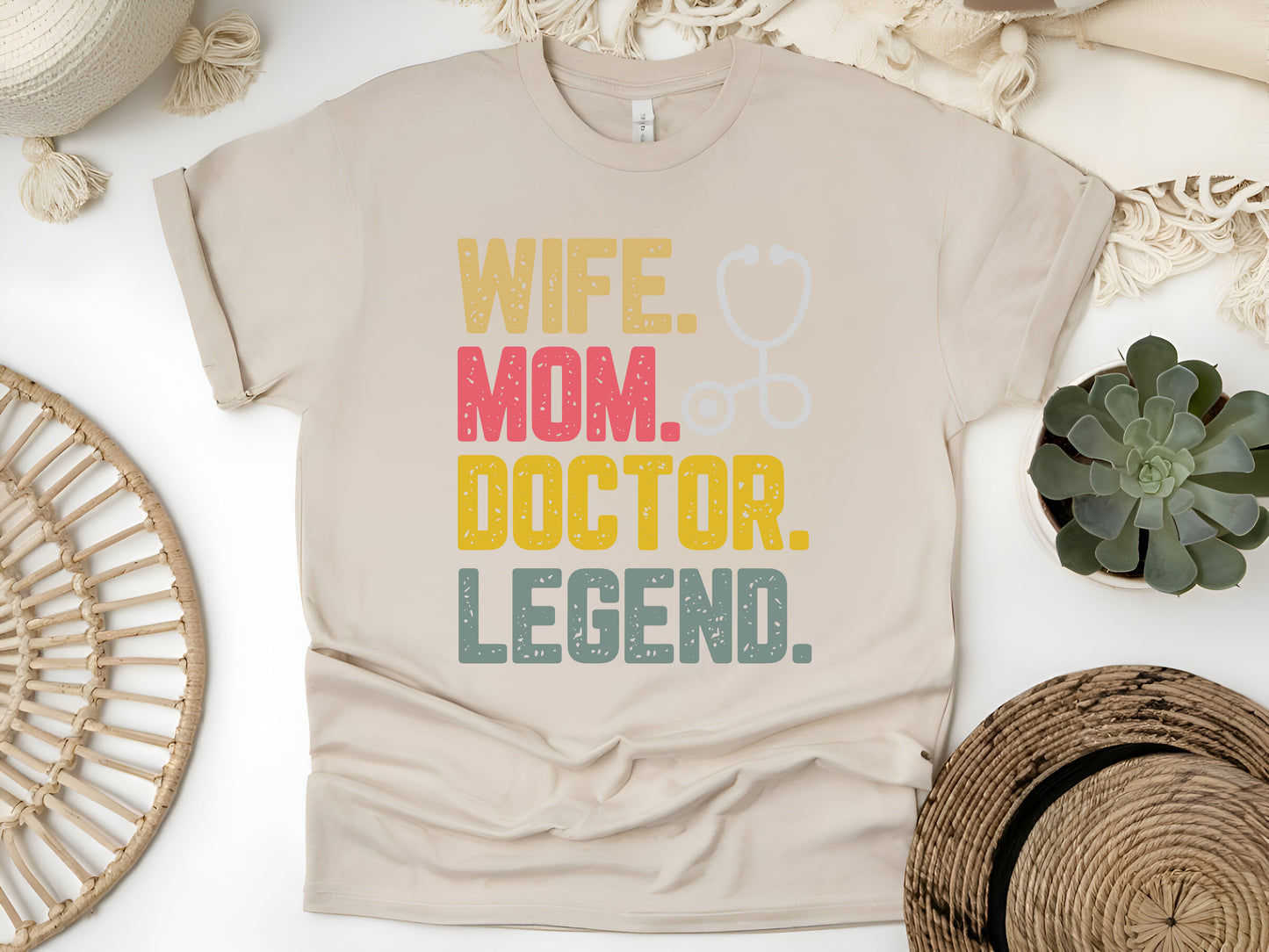 Wife Mom Doctor Legend T-Shirt - Funny Gift for Doctors & Moms