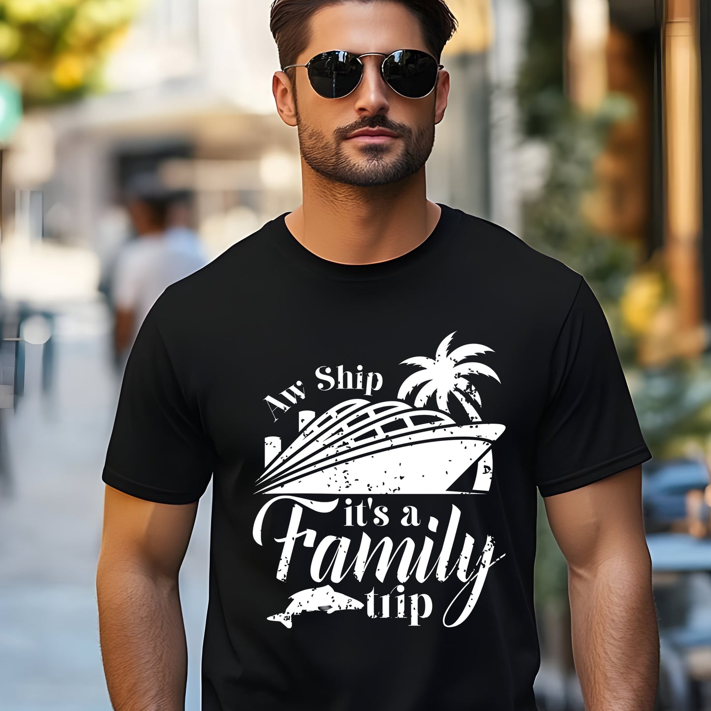 Aw Ship It’s a Family Trip T-Shirt - Funny Cruise Vacation Tee - Matching Family Travel Gift