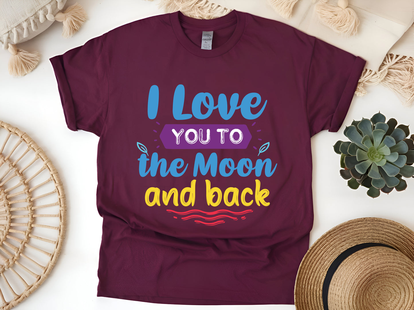 I Love You to the Moon and Back T-Shirt - Cute Romantic Gift Tee - Anniversary Valentine’s Day Unisex Shirt