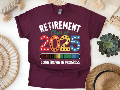 Retirement Class of 2025 T-Shirt – Teacher Countdown Loading Funny Gift