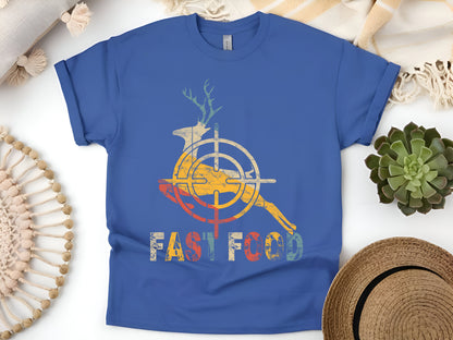 Fast Food Deer Hunter T-Shirt – Funny Hunting Tee for Bow & Rifle Hunters