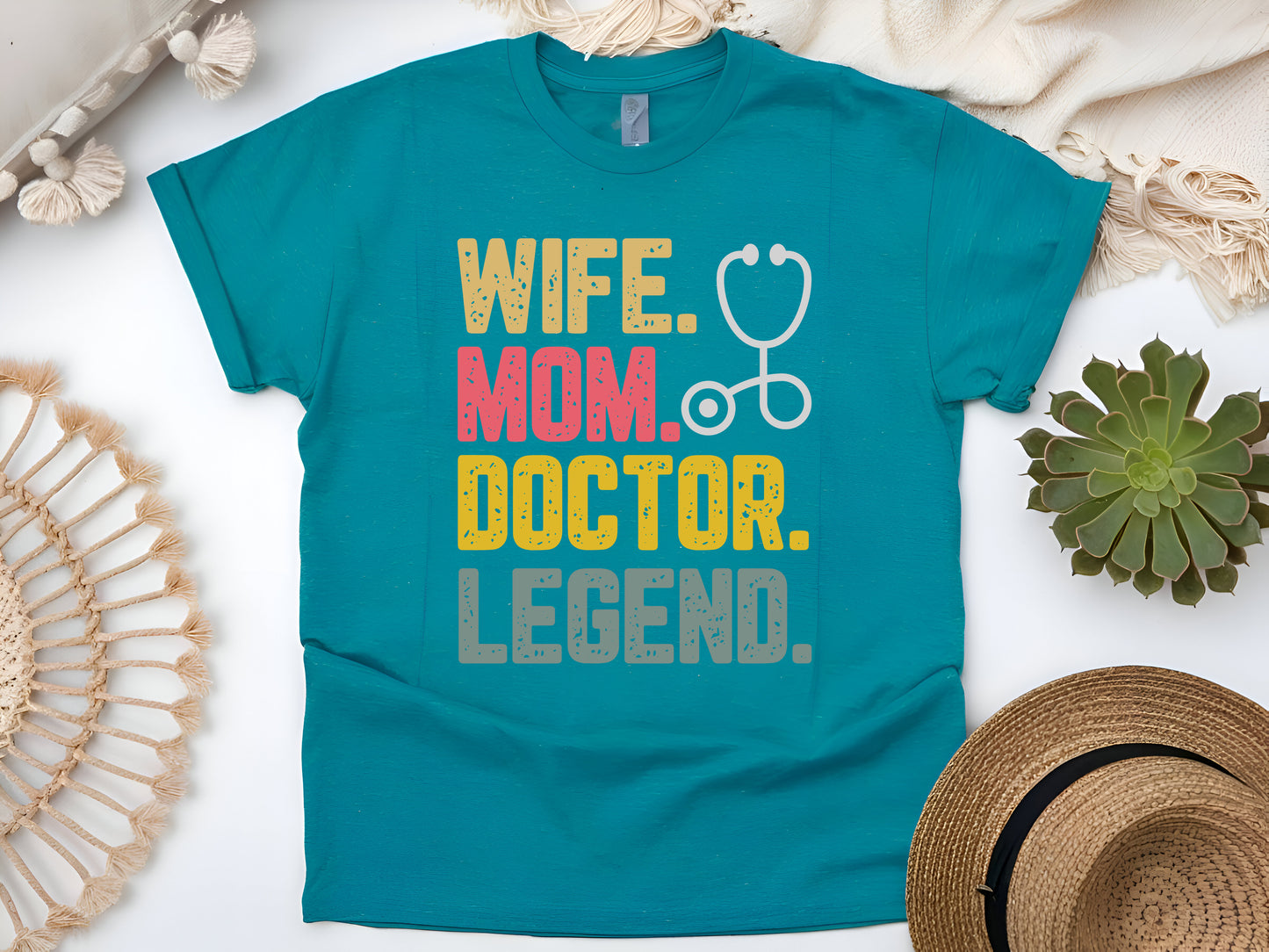 Wife Mom Doctor Legend T-Shirt - Funny Gift for Doctors & Moms