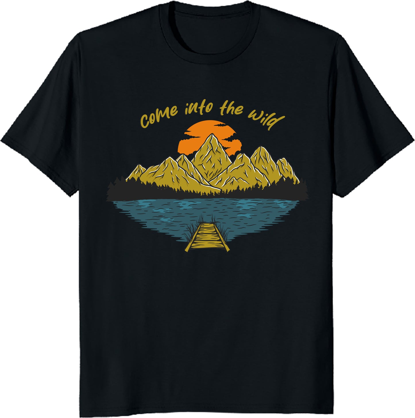 Wanderlust Adventure Lake T-Shirt - Outdoor Hiking Tee, Nature Explorer Shirt, Camping Travel Gift, Printed in USA