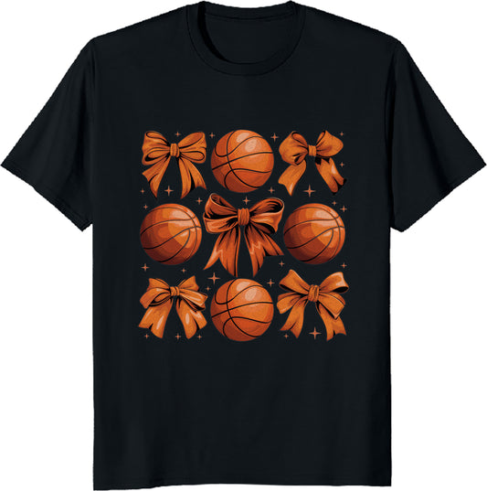 Coquette Basketball Bow Unisex Tee – Cute Sports Lover Aesthetic Shirt