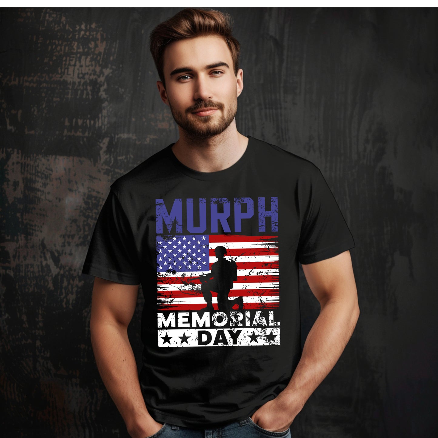 Murph Challenge Memorial Day Workout T-Shirt – Patriotic Gym Tee with US Flag – Honor Veterans Fitness Shirt