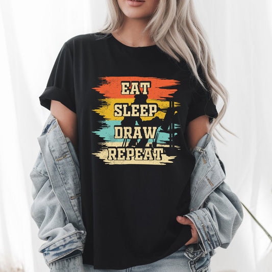 Eat Sleep Draw Repeat – Funny Artist & Painter T-Shirt for Creative Minds