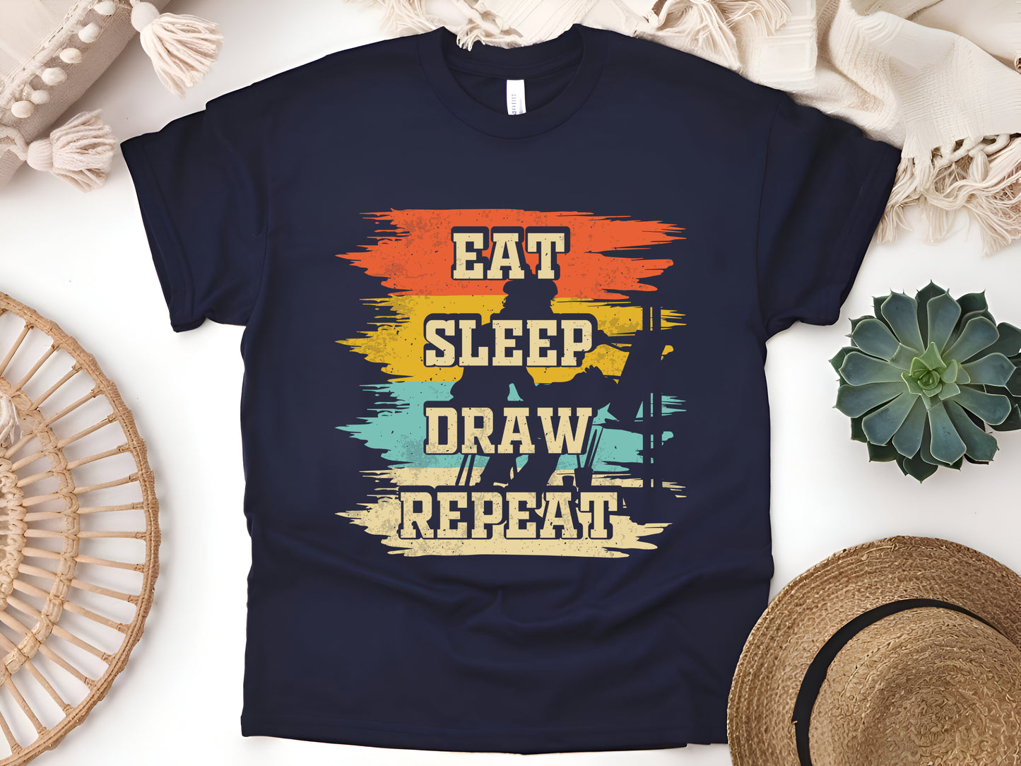 Eat Sleep Draw Repeat – Funny Artist & Painter T-Shirt for Creative Minds