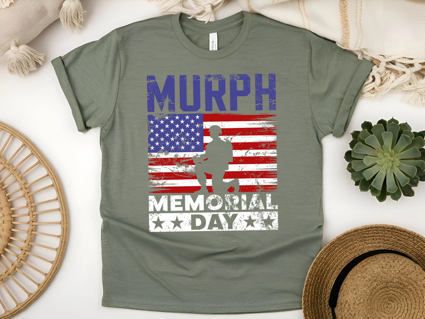 Murph Challenge Memorial Day Workout T-Shirt – Patriotic Gym Tee with US Flag – Honor Veterans Fitness Shirt