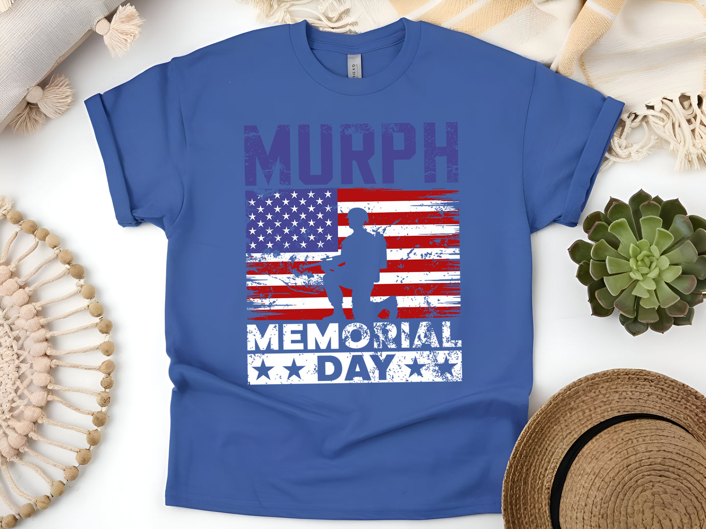 Murph Challenge Memorial Day Workout T-Shirt – Patriotic Gym Tee with US Flag – Honor Veterans Fitness Shirt