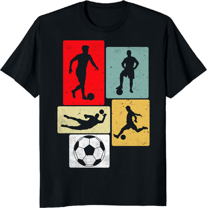 Vintage Soccer Silhouette Shirt - Retro Soccer Player Tee - Classic Sports Fan Gift - Soccer Lover T-Shirt - Unisex Tee