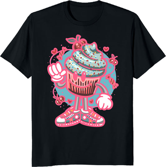 Cool Cupcake Unisex Tee – Fun Cartoon Dessert Design