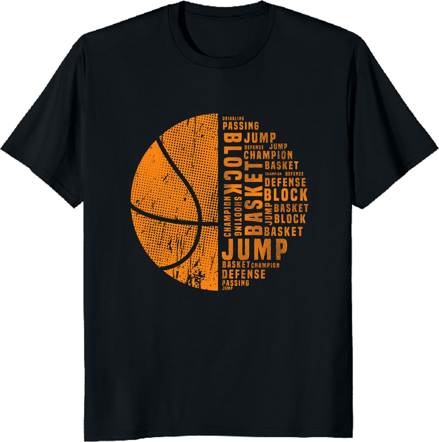 Basketball Word Art T-Shirt - Cool Sports Fan Graphic Tee