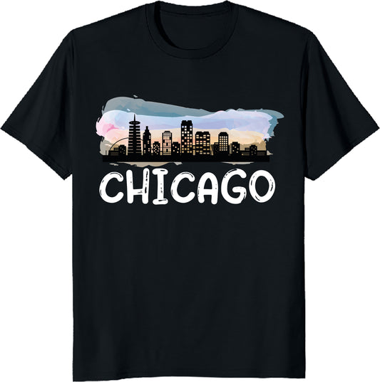 Chicago Skyline Unisex Tee - Windy City T-Shirt - Illinois Souvenir Gift - Printed in USA