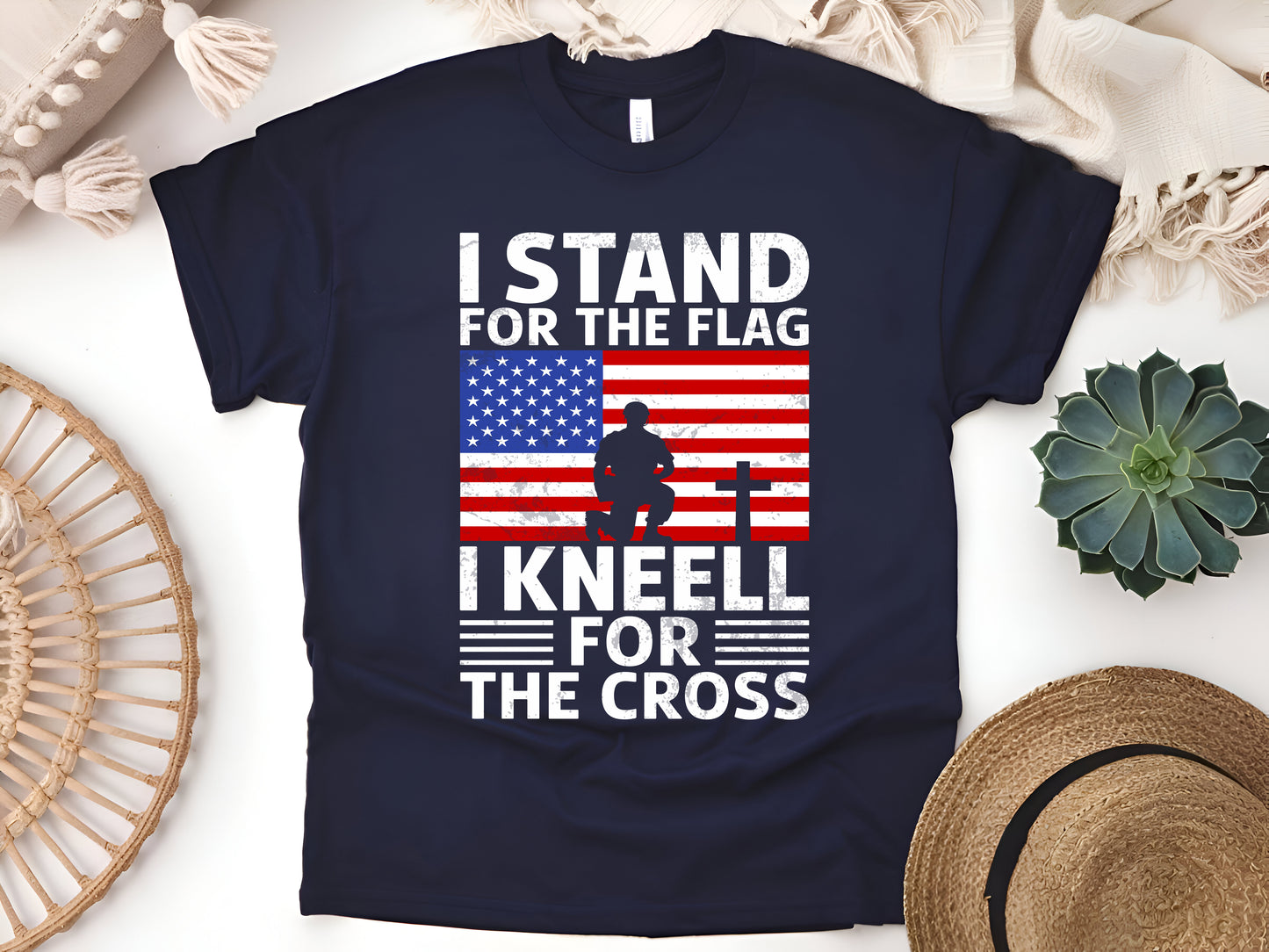 I Stand For The Flag T-Shirt – Memorial Day Veteran Tribute – Never Forget Patriotic USA Flag Shirt