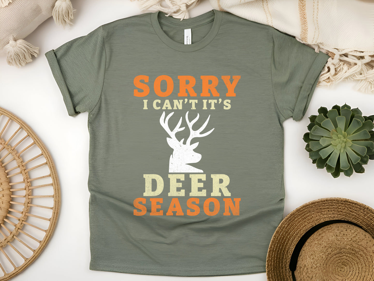 Sorry, I Can’t It’s Deer Season T-Shirt – Funny Hunting Tee for Hunters & Outdoor Enthusiasts