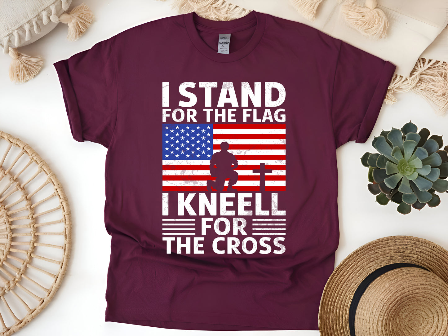 I Stand For The Flag T-Shirt – Memorial Day Veteran Tribute – Never Forget Patriotic USA Flag Shirt