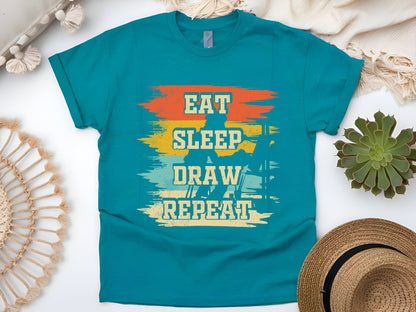 Eat Sleep Draw Repeat – Funny Artist & Painter T-Shirt for Creative Minds