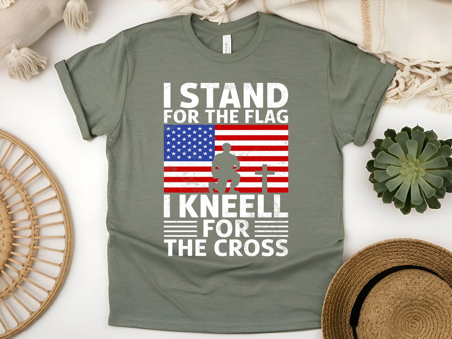 I Stand For The Flag T-Shirt – Memorial Day Veteran Tribute – Never Forget Patriotic USA Flag Shirt