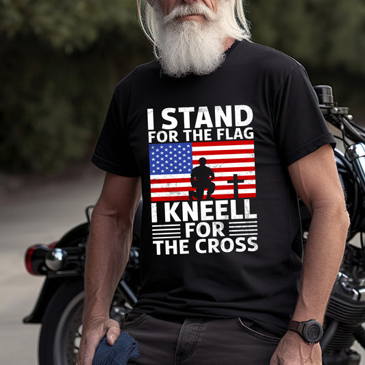 I Stand For The Flag T-Shirt – Memorial Day Veteran Tribute – Never Forget Patriotic USA Flag Shirt