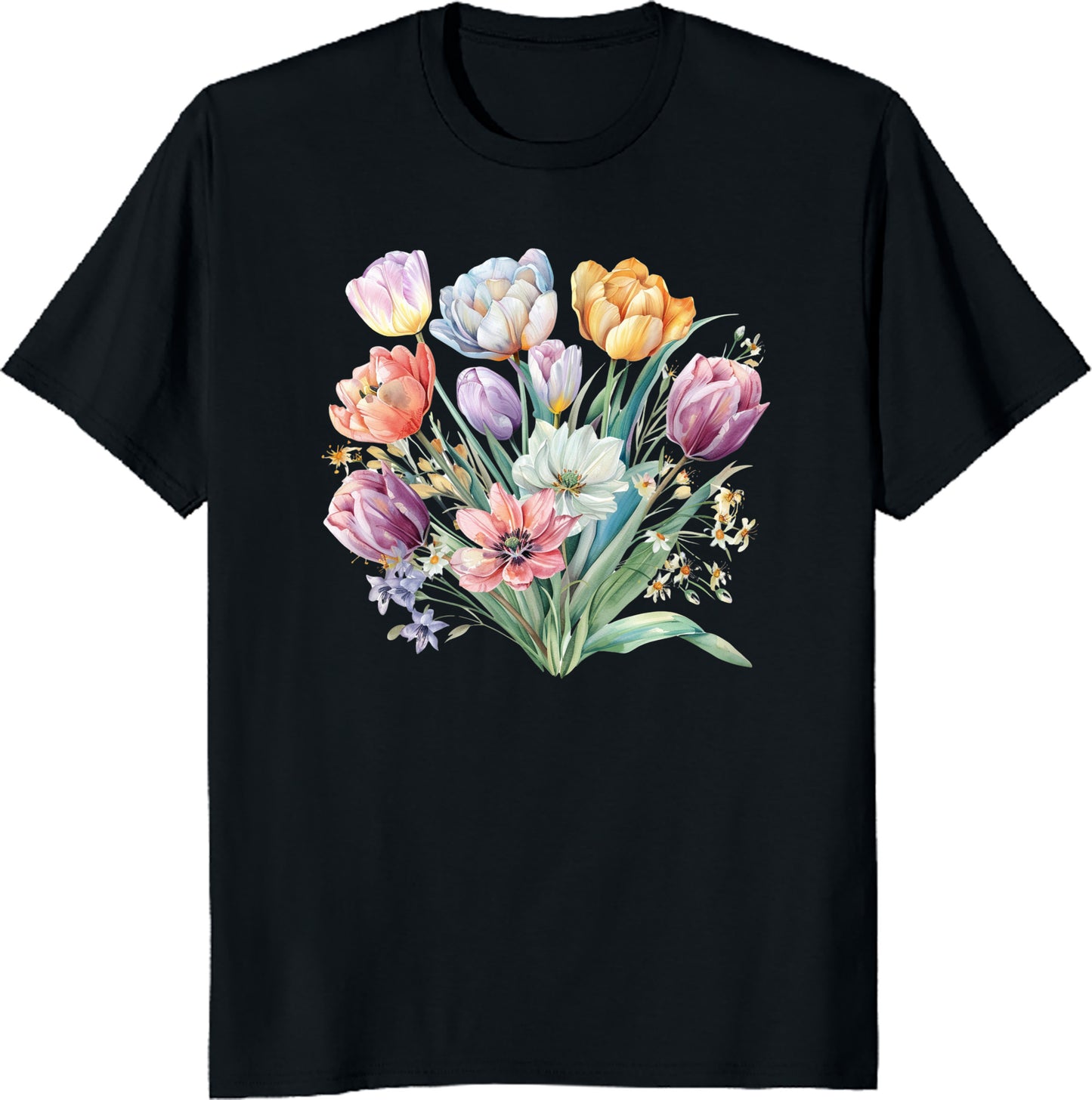 Vintage Tulip Flower Unisex Tee - Retro Floral Aesthetic T-Shirt