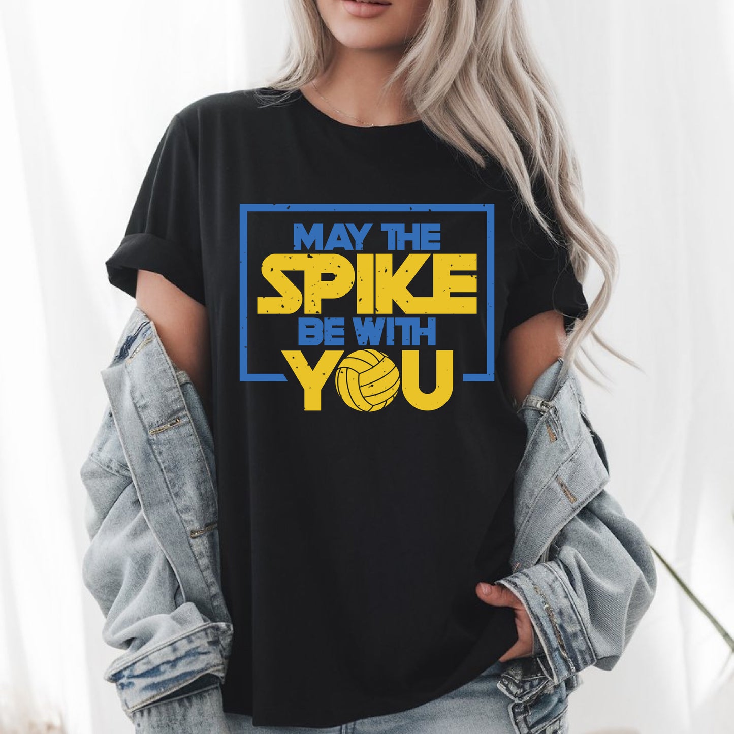 Volleyball - May the Spike Be With You T-Shirt - Funny Volleyball Tee, Athlete Gift, Unisex Casual Shirt