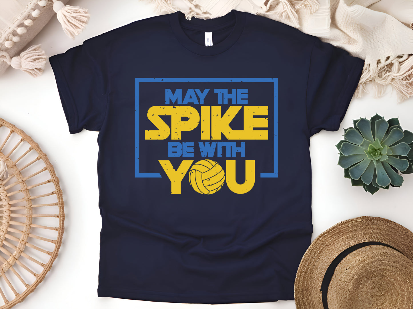 Volleyball - May the Spike Be With You T-Shirt - Funny Volleyball Tee, Athlete Gift, Unisex Casual Shirt