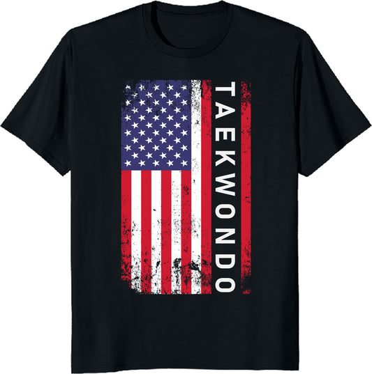 Taekwondo Martial Arts – USA Flag Patriotic T-Shirt