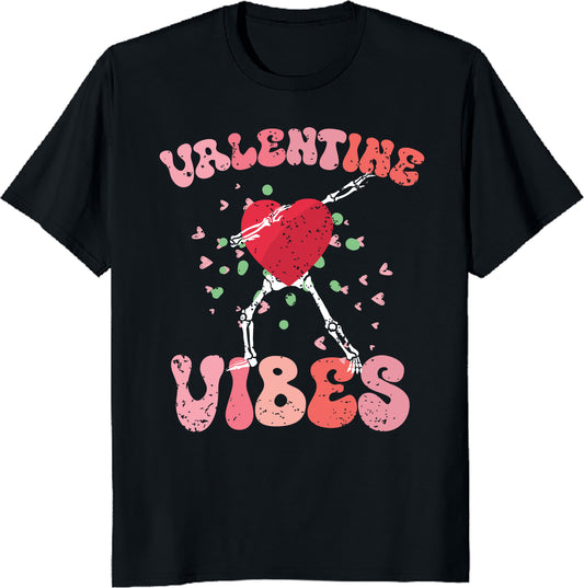 Retro Groovy Valentine Vibes Tee Valentine Day Gift