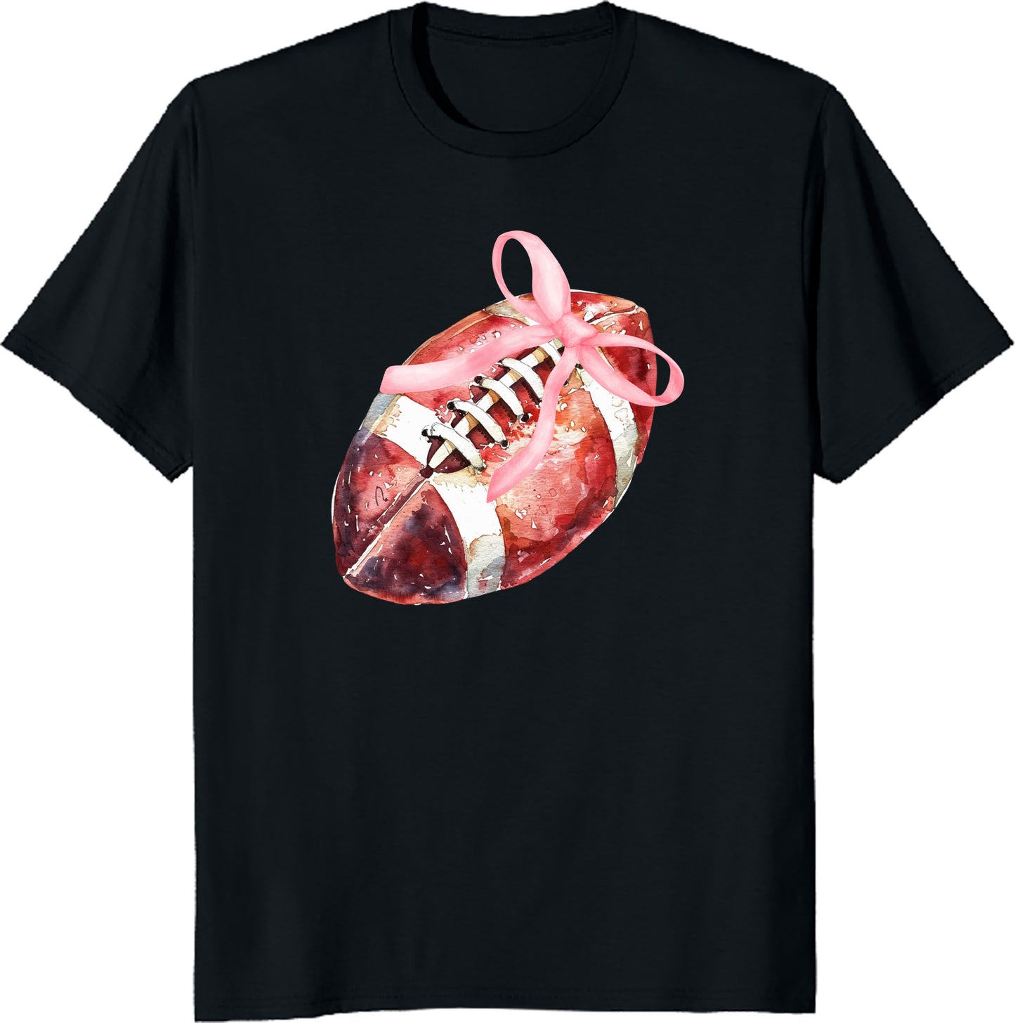 Coquette Pink Bow American Football Unisex Tee - Cute Football Graphic T-Shirt