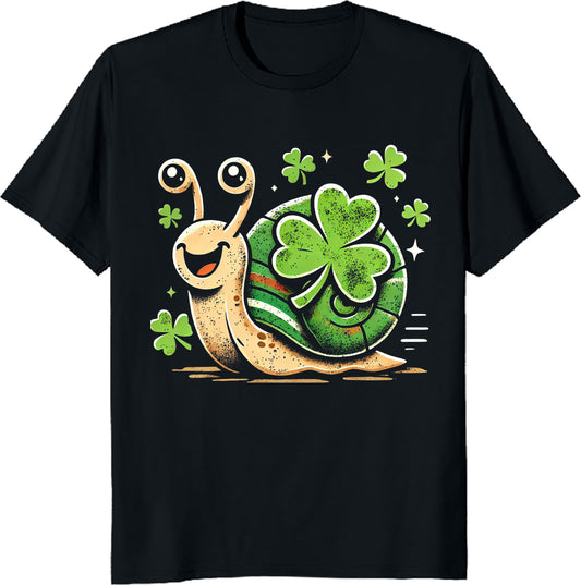 St. Patrick's Snail Delight Unisex Tee - Cute Shamrock Snail Design Shirt