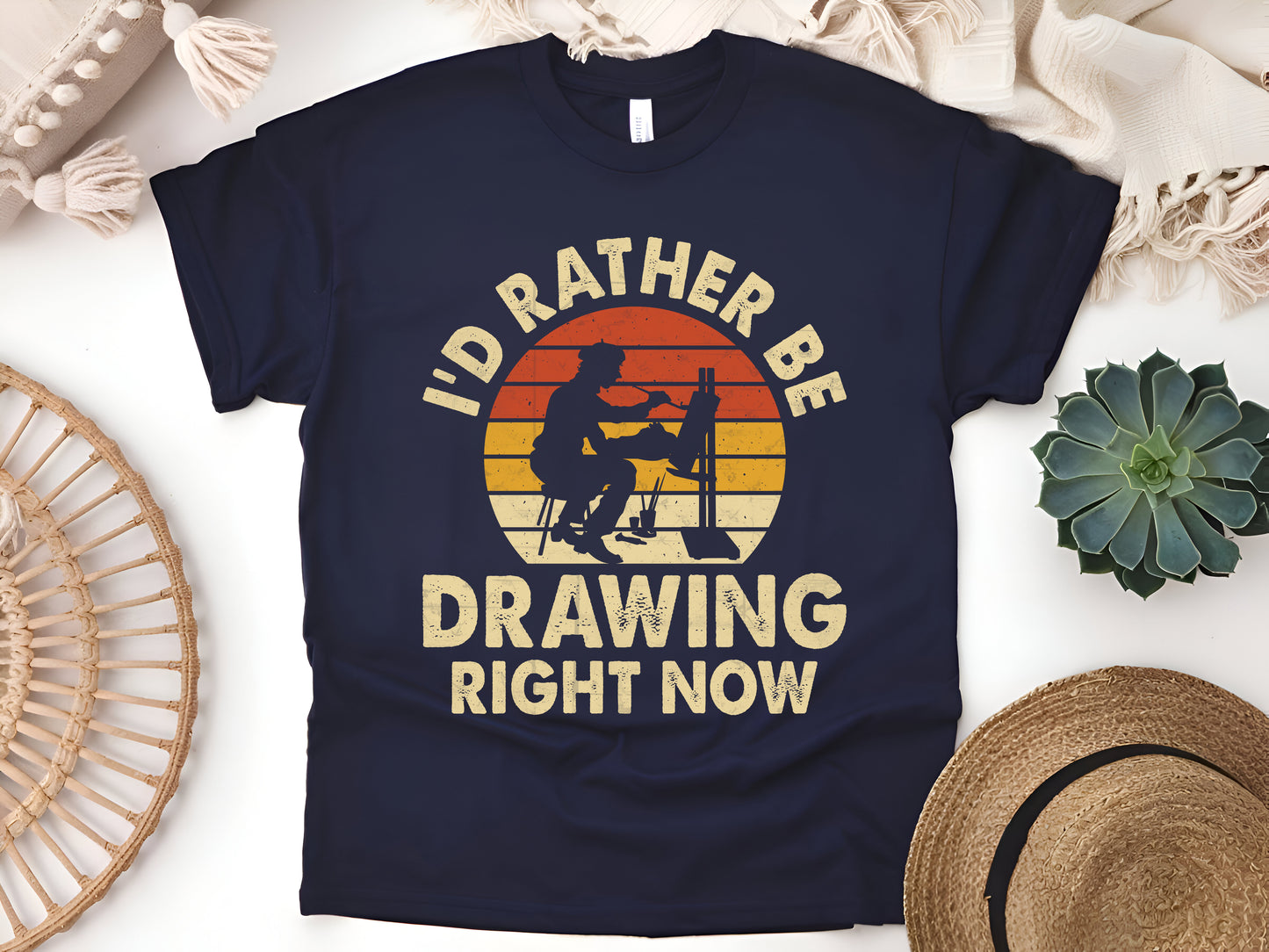 I'd Rather Be Drawing Right Now – Funny Artist Sketching Art T-Shirt