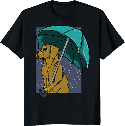 Rainy Dog T-Shirt - Cute Puppy in the Rain, Aesthetic Dog Lover Tee, Cozy Pet Graphic, Gift for Dog Owners