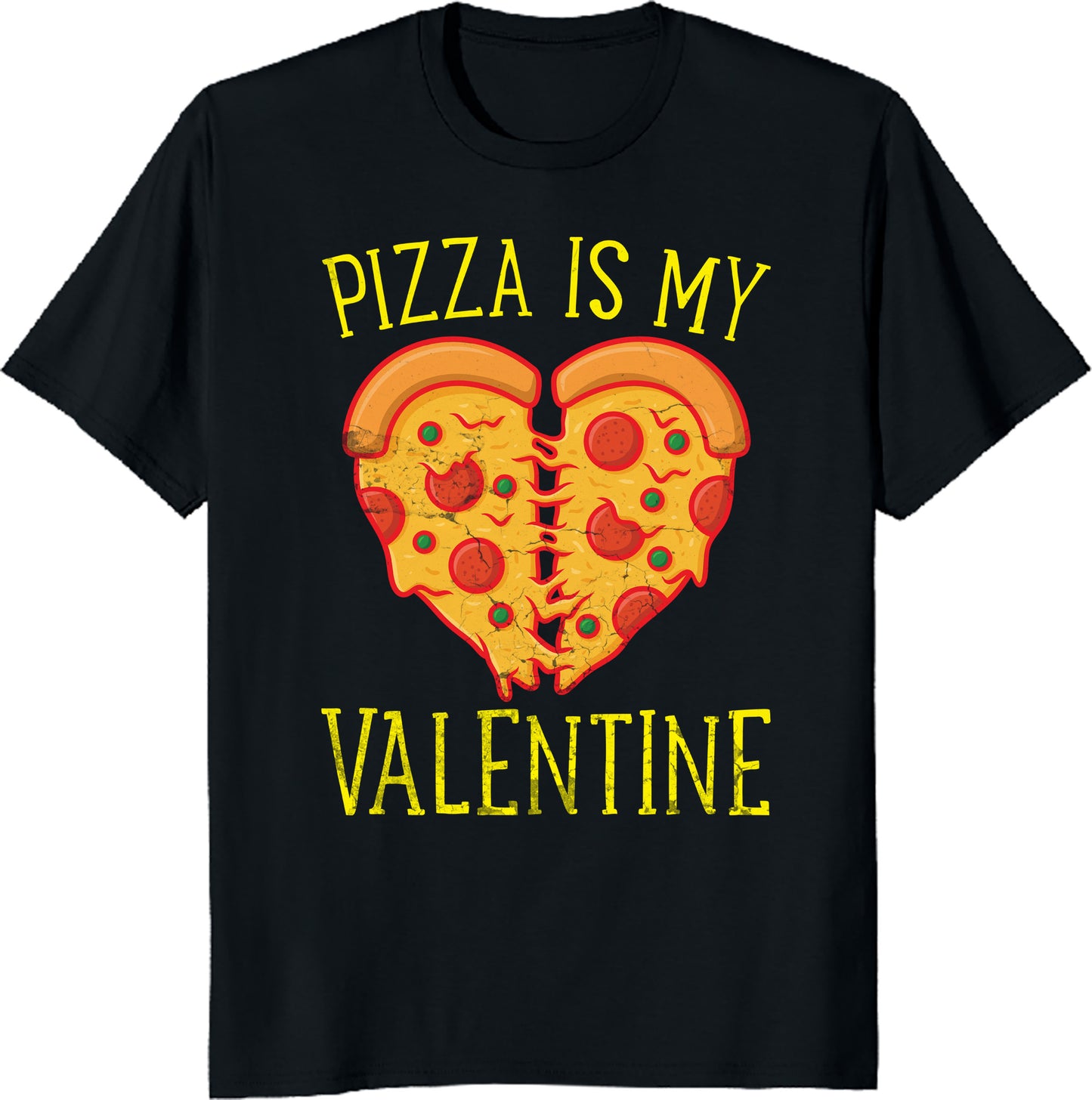 Pizza Heart Cute Valentines Day Funny Heart Shaped Pizza T-Shirt