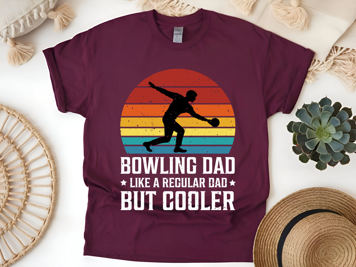 Bowling Dad Like a Regular Dad But Cooler Funny Bowler T-Shirt for Fathers & League Players